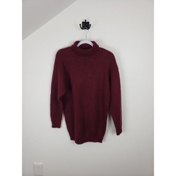 Gitano Retro Oversized Maroon Red 80s 90s Grunge Mohair Blend Sweater Small - Picture 1 of 11